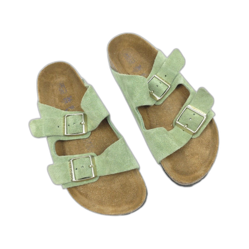 BIRKENSTOCK Arizona Soft Footbed Sandal Green Tea Suede VSCO Boho Y2k Minimal 36